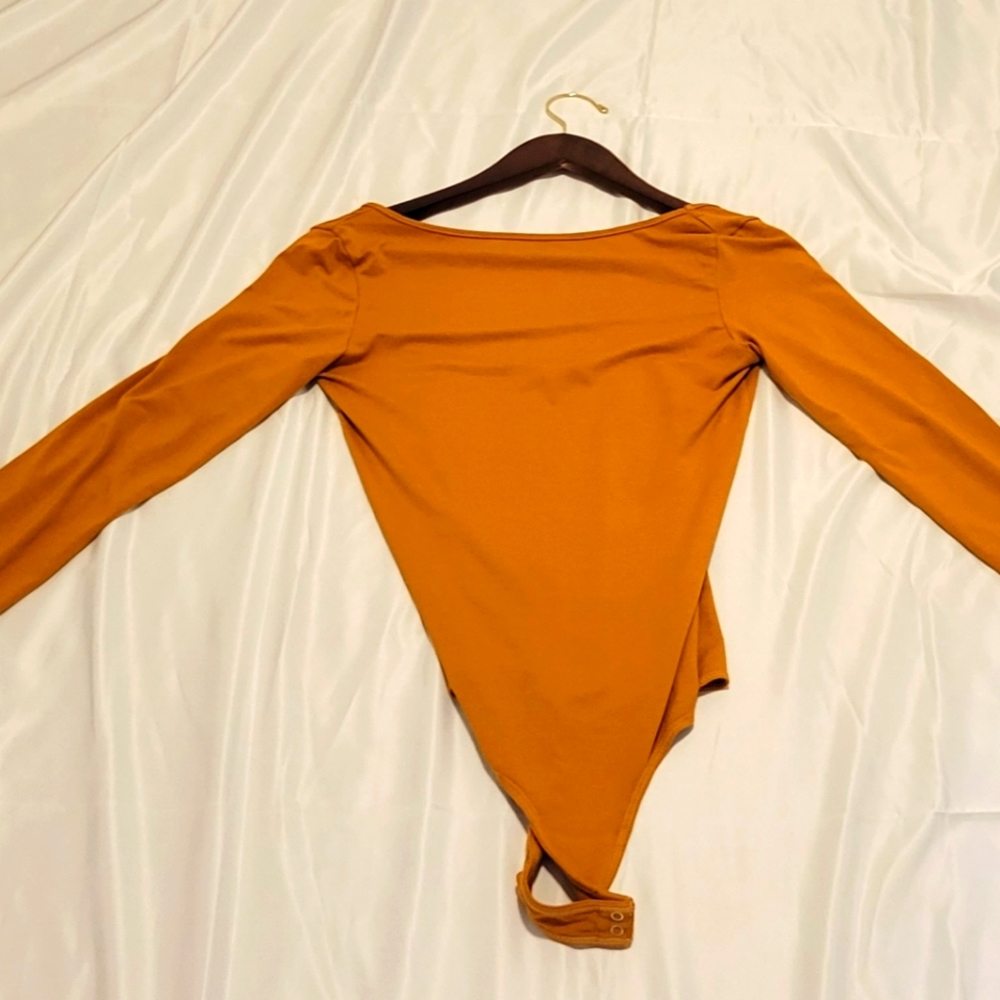 Agolde Stevie Bodysuit - Gold, Open Back
